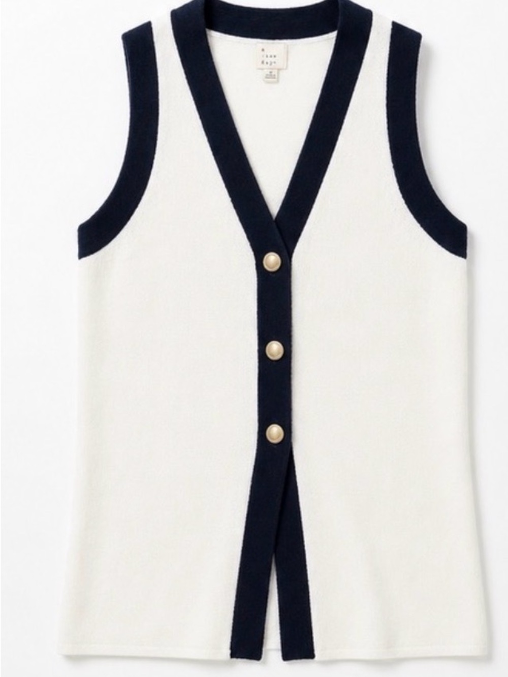 a new day White Knit Top with Contrast Trim